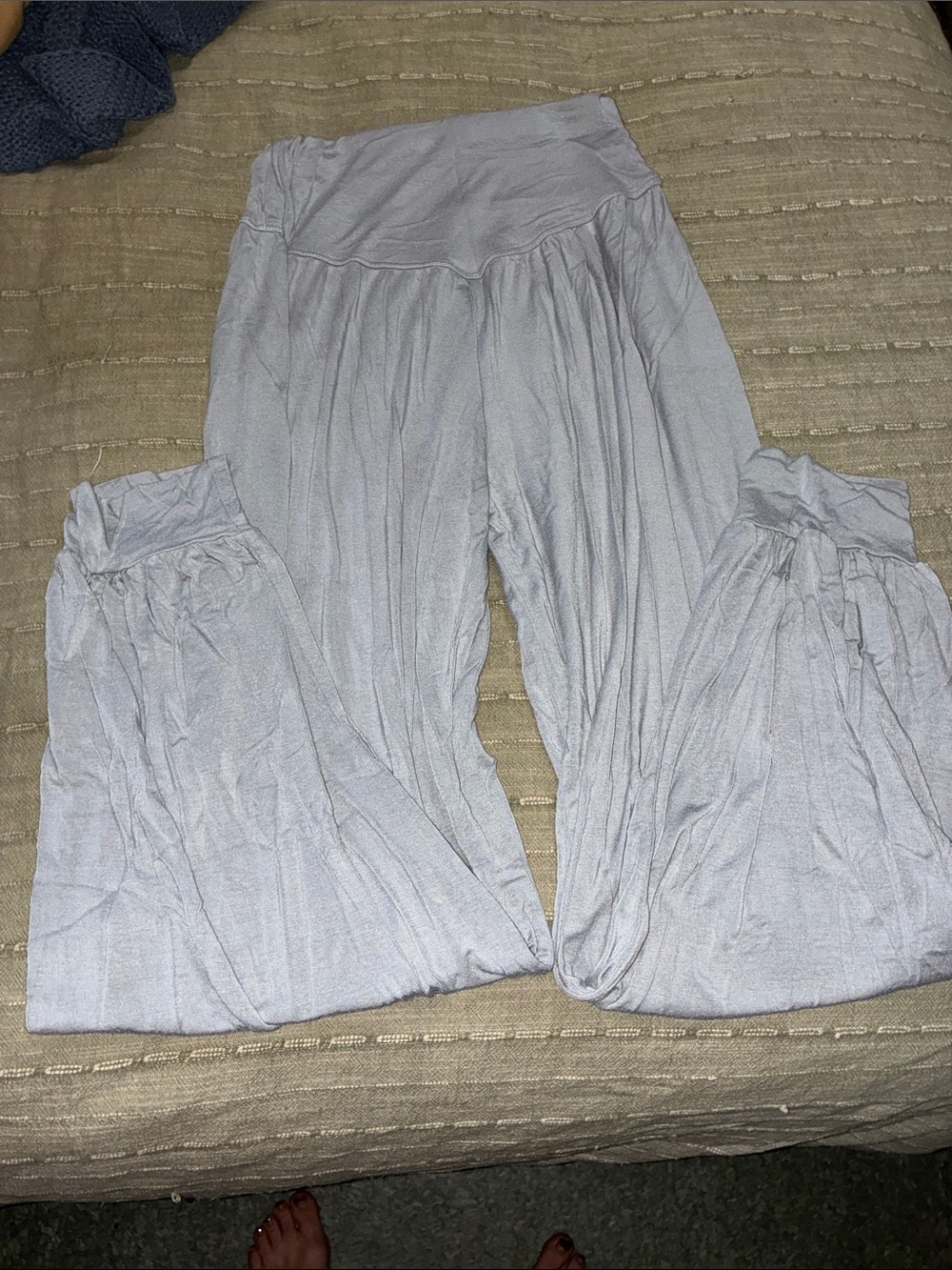 Soft Light Gray Wide-Leg Women's Lounge Pants